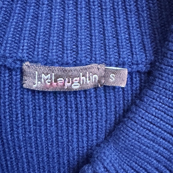 J. McLAUGHLIN Quilted Silk Ribbed Knit Zip Sweater Size Small in Midnight Blue - Picture 11 of 13